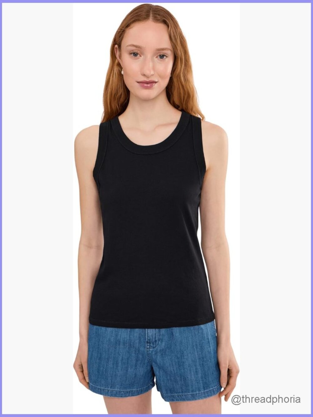 Scoop Neck Tank Top Cotton Sleeveless